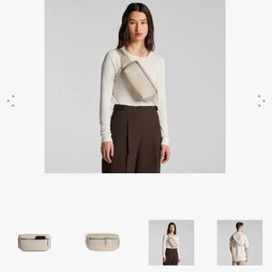 Monos Ivory Vegan Leather Crossbody Sling Bag